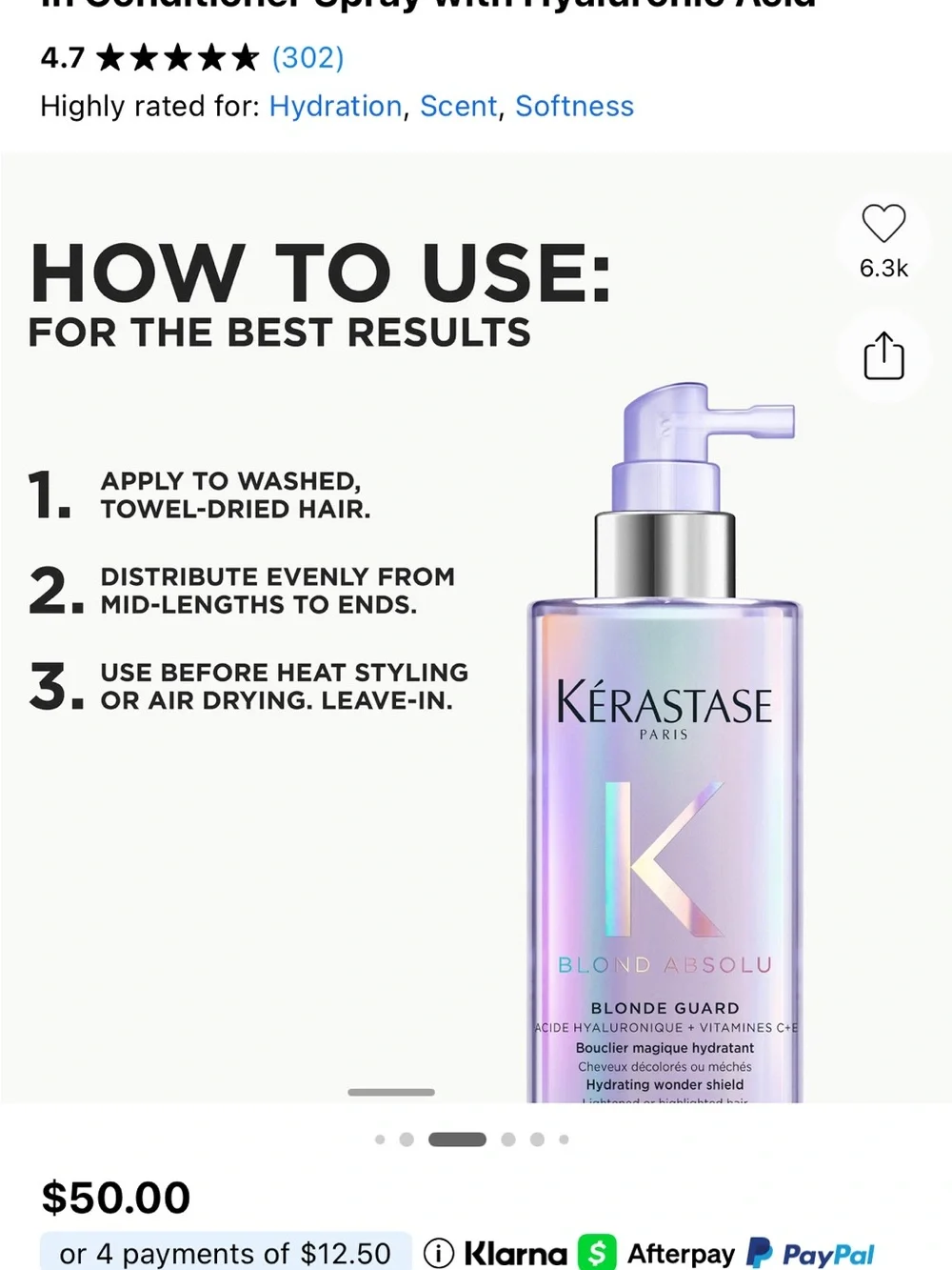 Kerastase Blond Absolu Hair Shield - Lavender Bottle